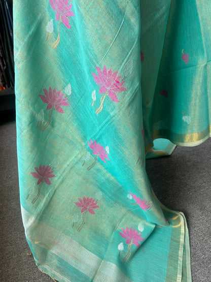GREEN TISSUE JAMDANI
