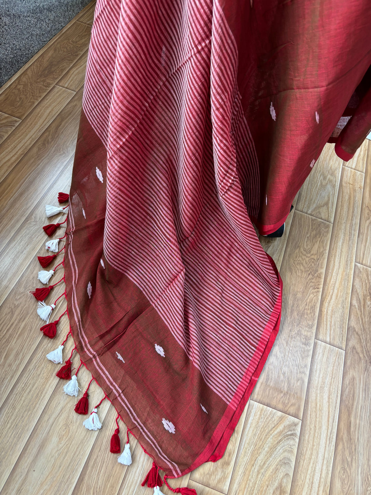 MAROON JAMDANI SAREE