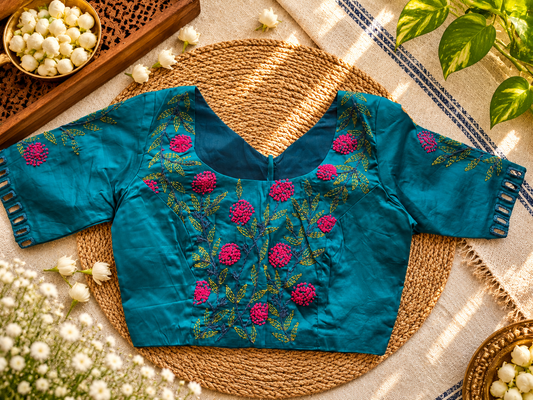 Blue Embroidered blouse