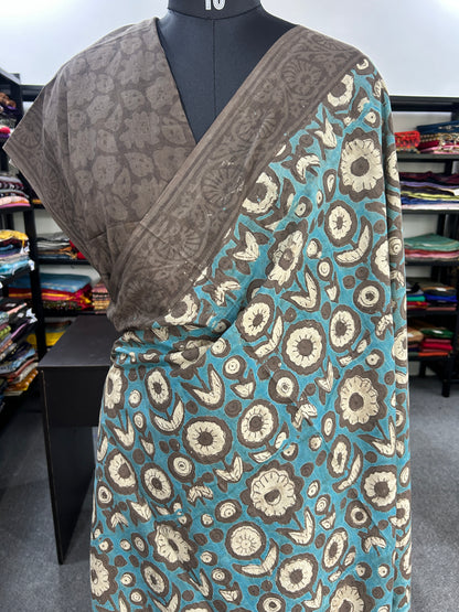 GREEN AJRAKH MUL SAREE