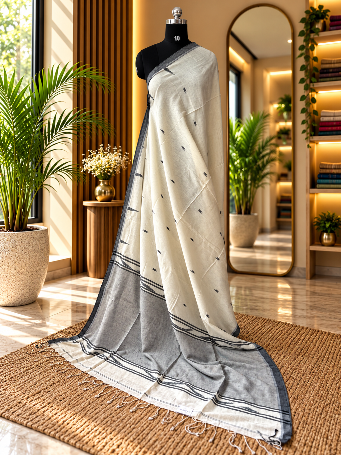 WHITE JAMDANI SAREE