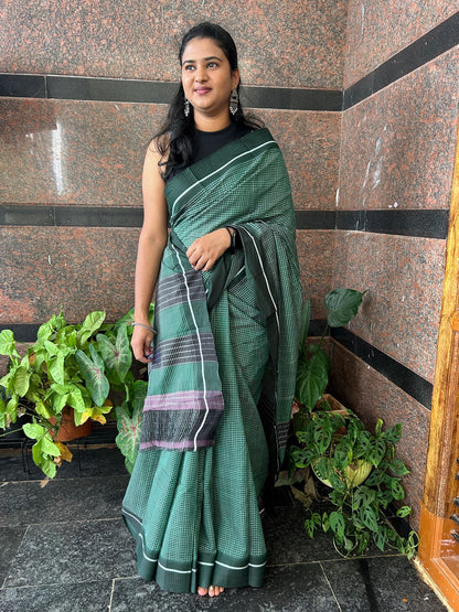GREEN PATTEDANCHU SAREE.