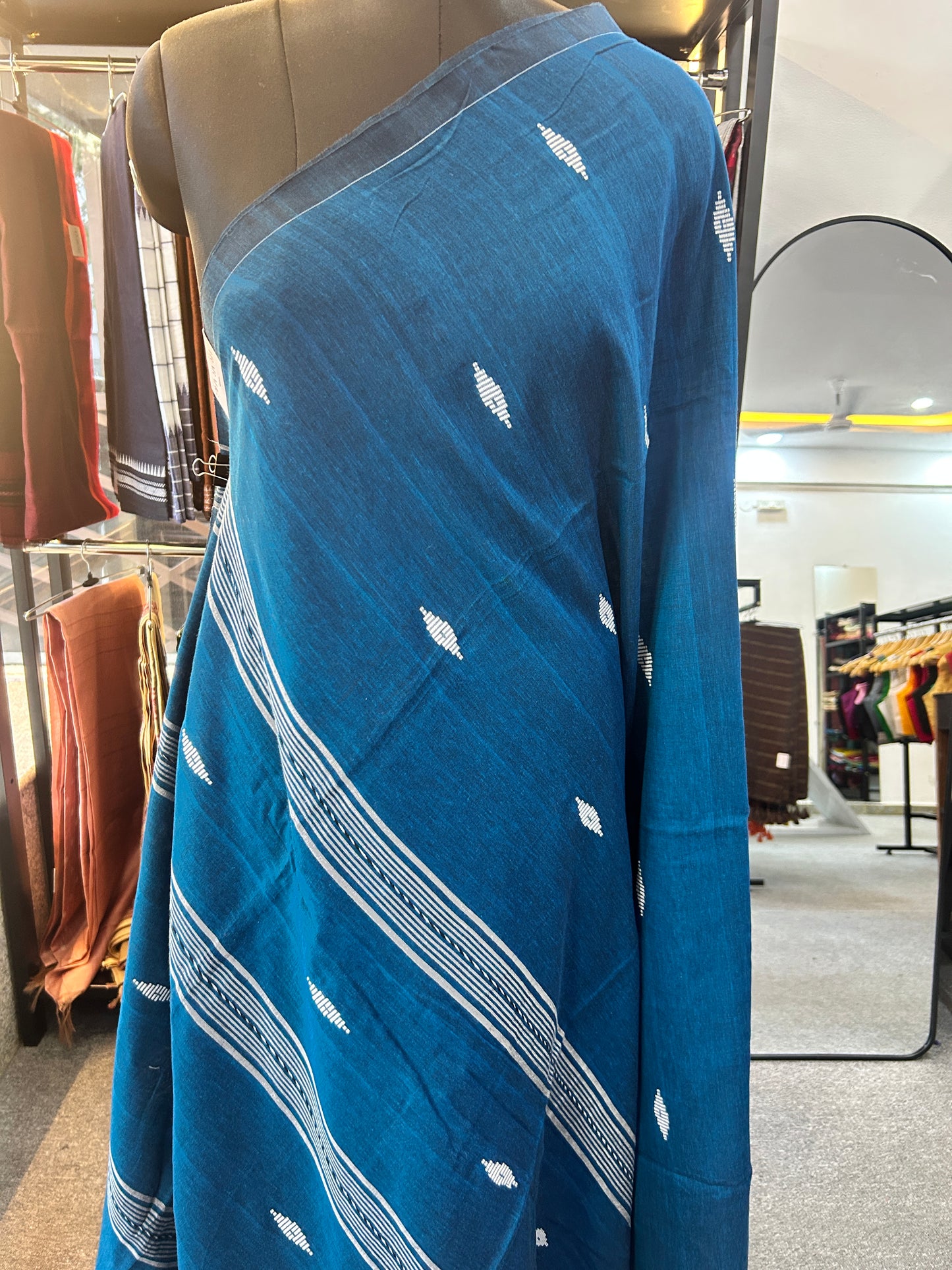 BLUE MUL JAMDANI SAREE