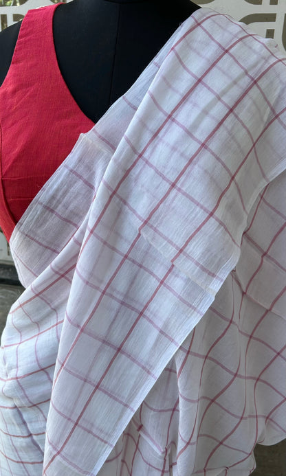 WHITE MUL SAREE