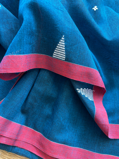 BLUE MUL JAMDANI SAREE