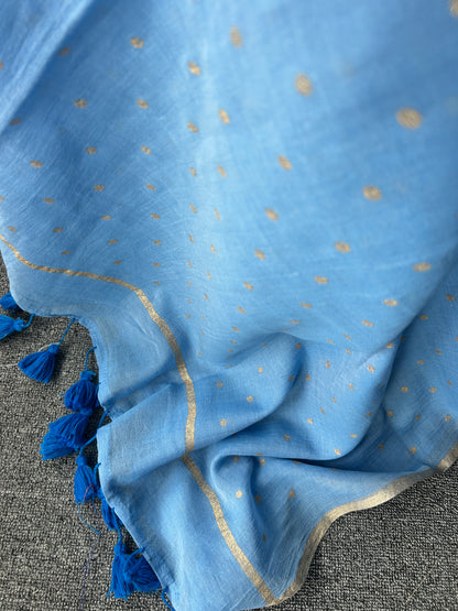 BLUE MUL SAREE