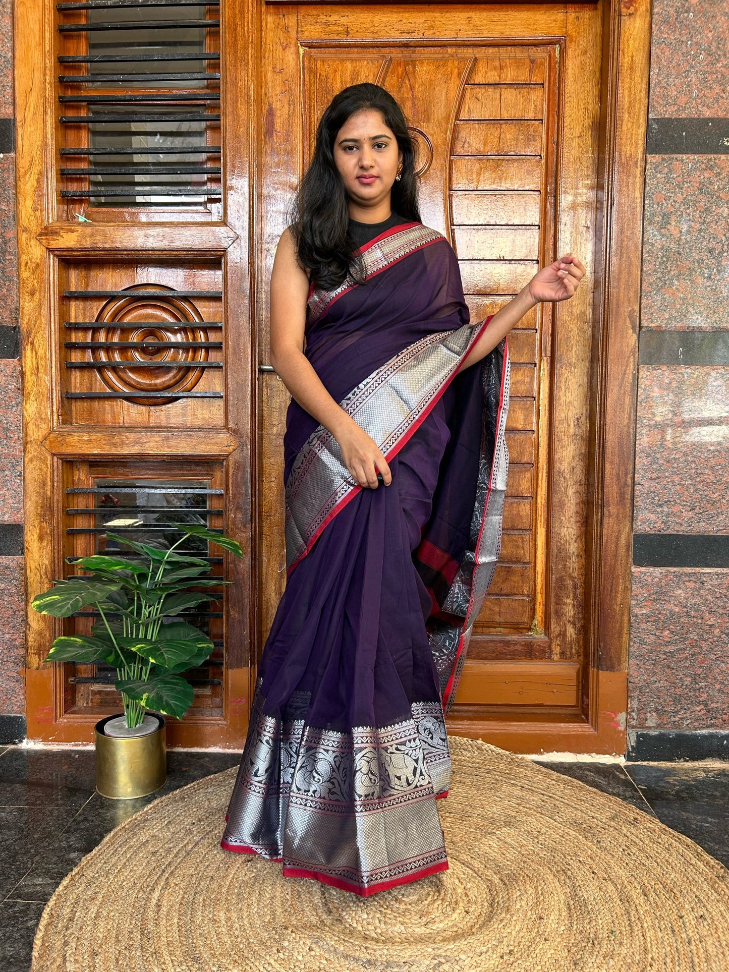 Purple Narayanpet saree.