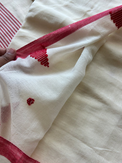 WHITE MUL JAMDANI SAREE