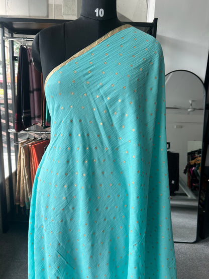 BLUE MUL SAREE