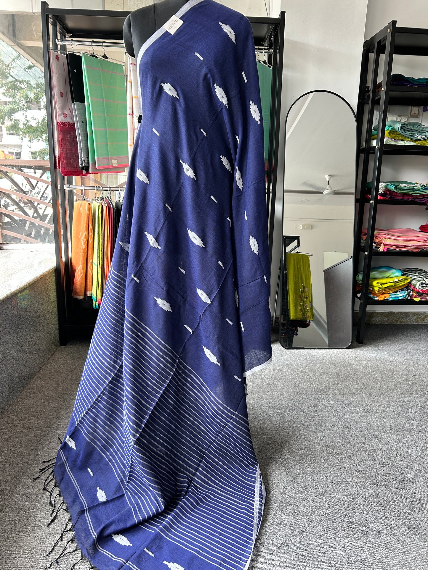 BLUE MUL JAMDANI SAREE