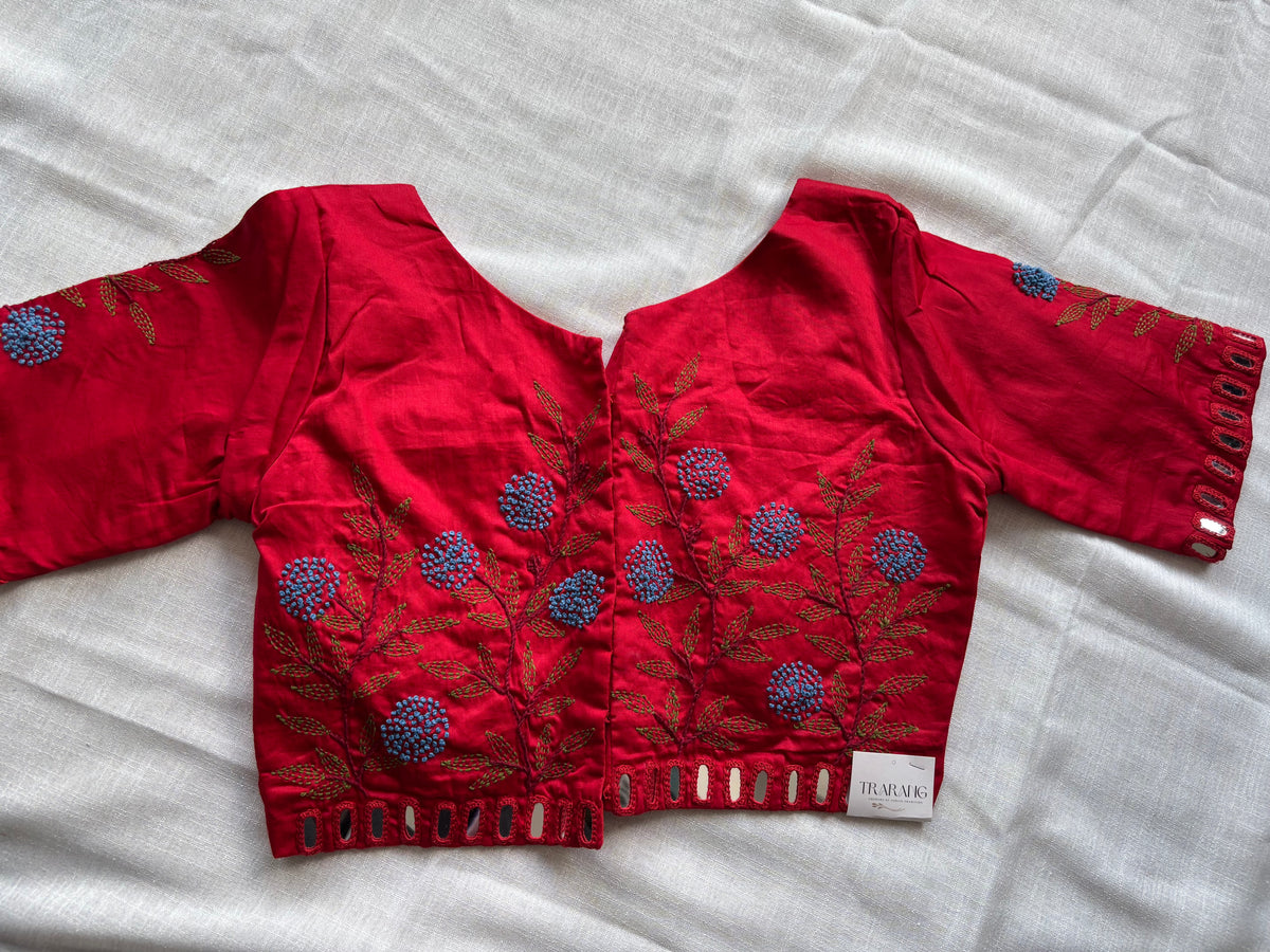 Red Embroidered blouse