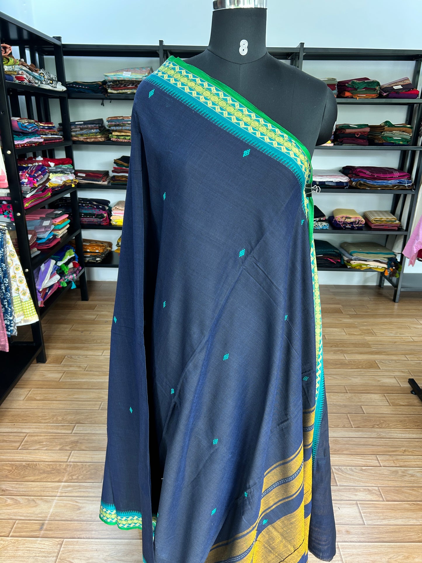 BLUE DHANIAKHALI SAREE
