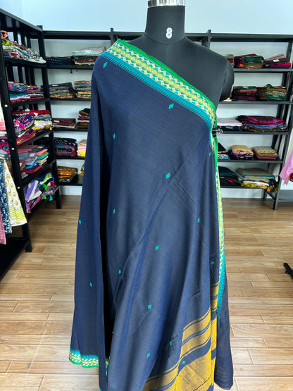 BLUE DHANIAKHALI SAREE