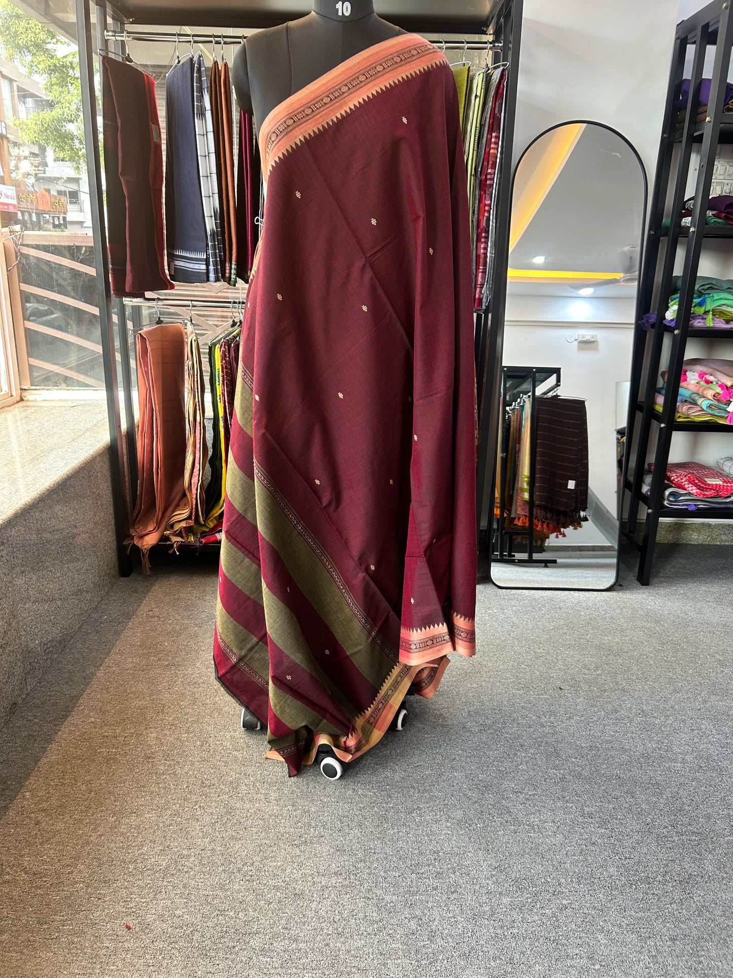 MARRON DHANIAKHALI SAREE