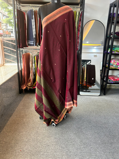 MARRON DHANIAKHALI SAREE