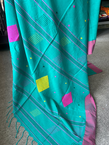 GREEN KHADI COTTON SAREE