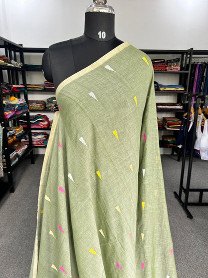 GREEN JAMDANI SAREE