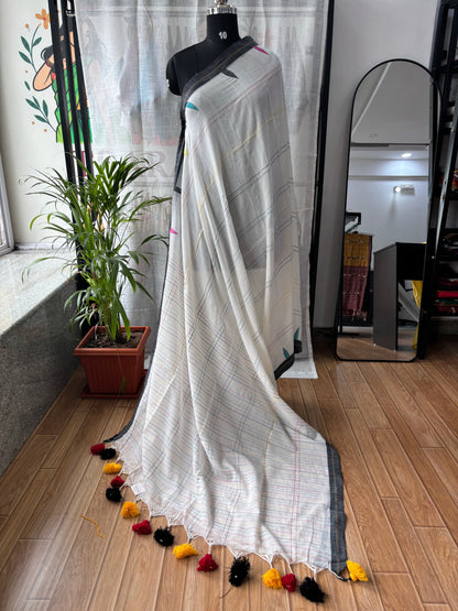 WHITE JAMDANI SAREE