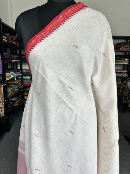 WHITE DHANIAKHALI SAREE