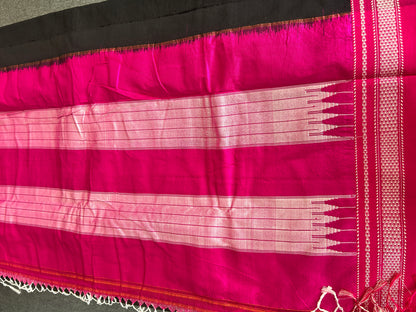 BLACK HANDLOOM ILKAL SAREE