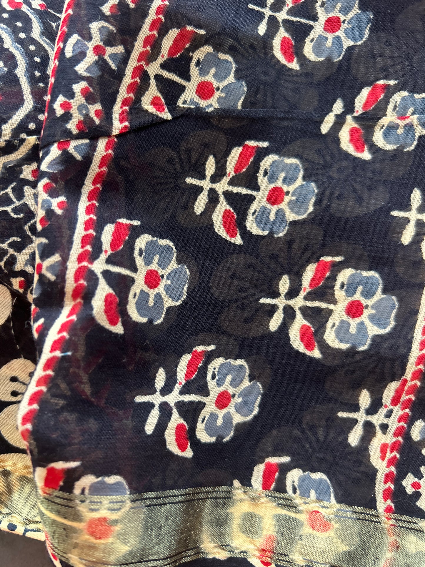 Black chanderi mul cotton