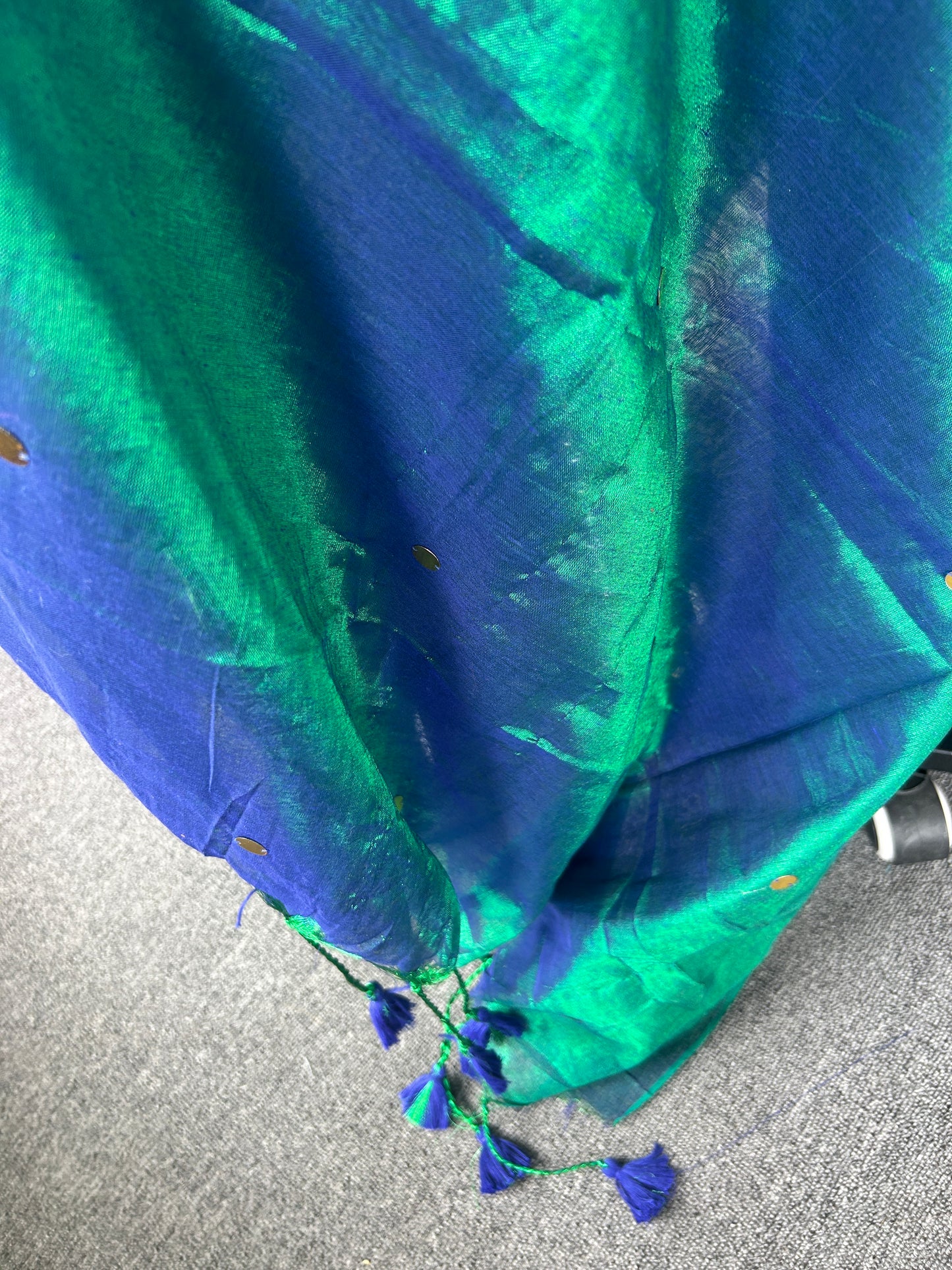 GREEN TISSUE MUL SAREE