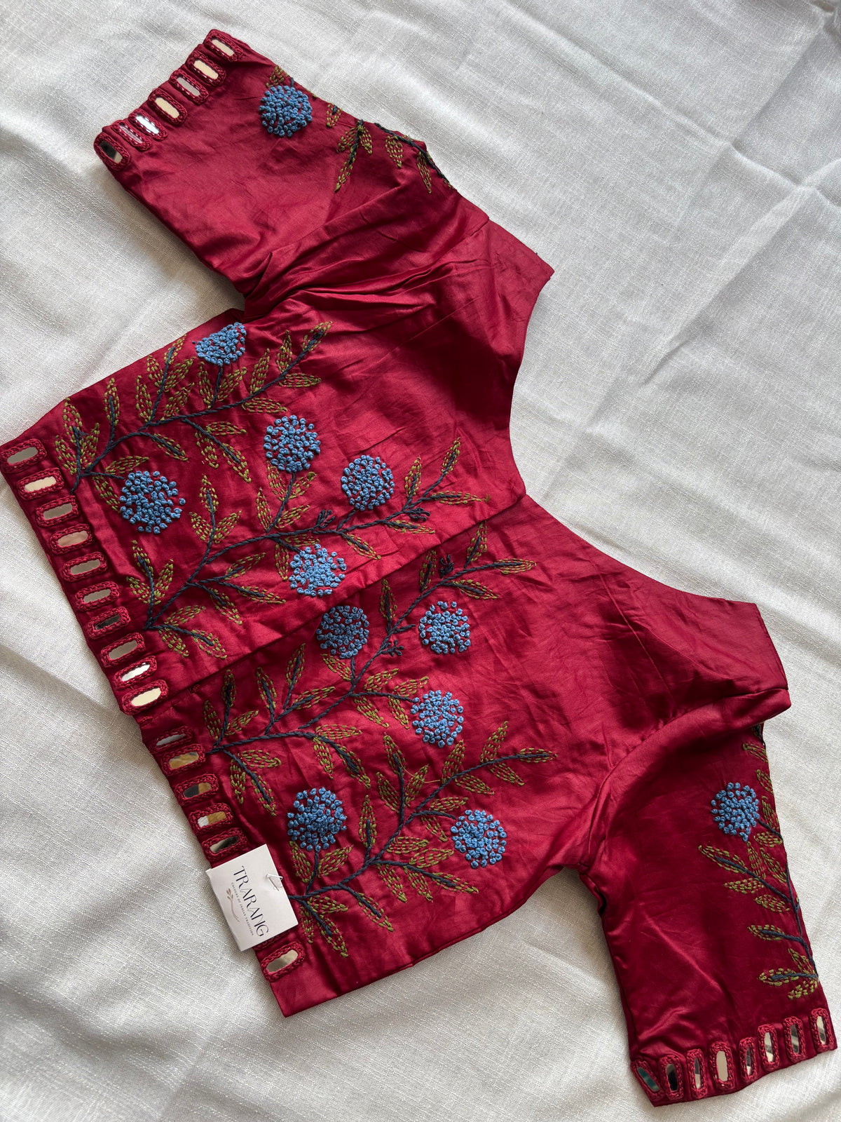 Maroon Embroidered blouse