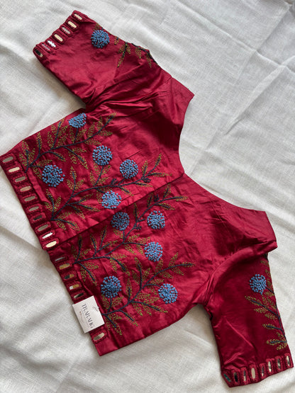 Maroon Embroidered blouse