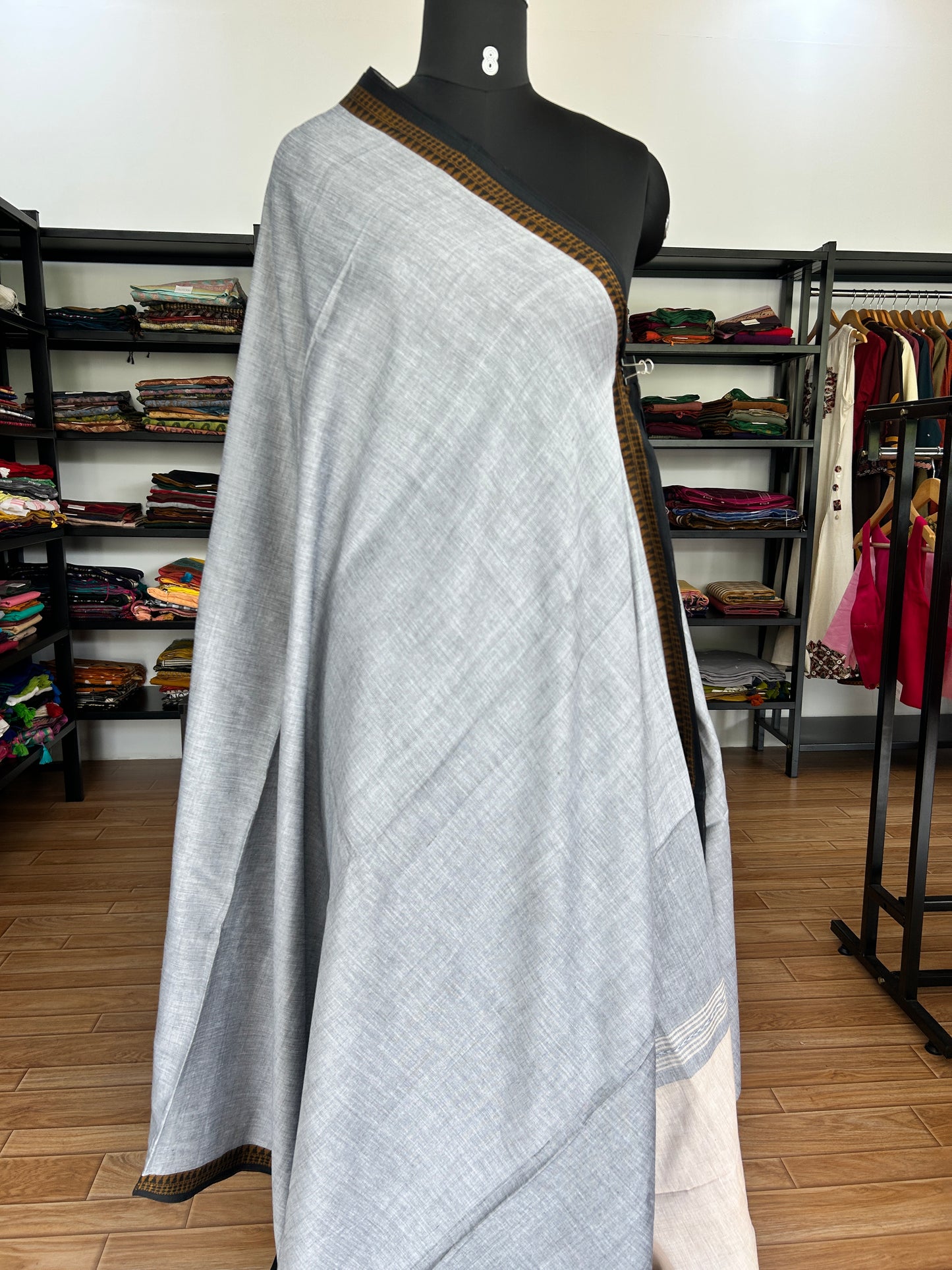 GREY DHANIAKHALI SAREE