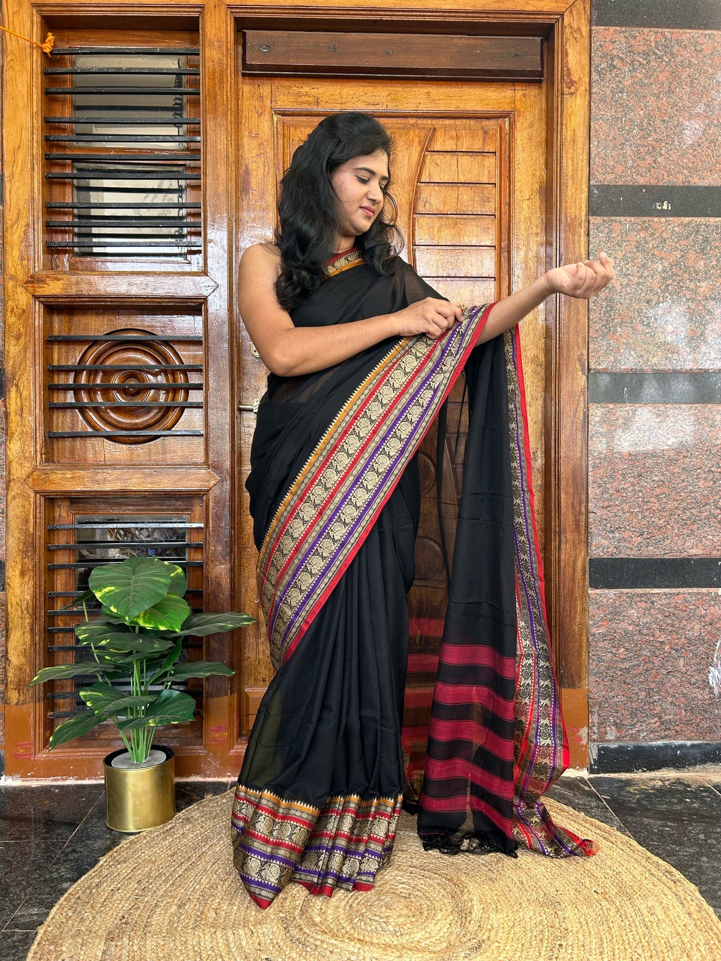 Black Narayanpet saree.