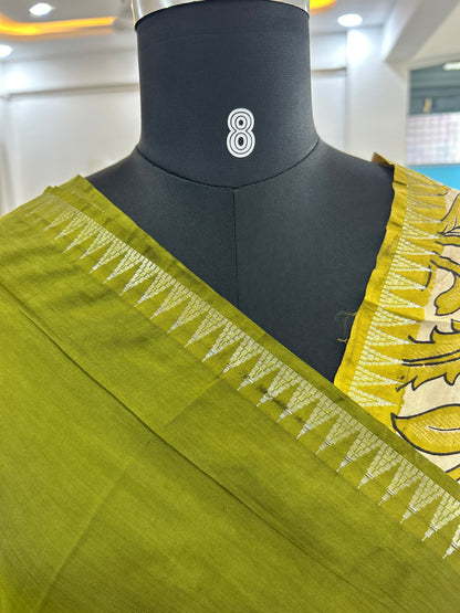 Green kalamkari saree