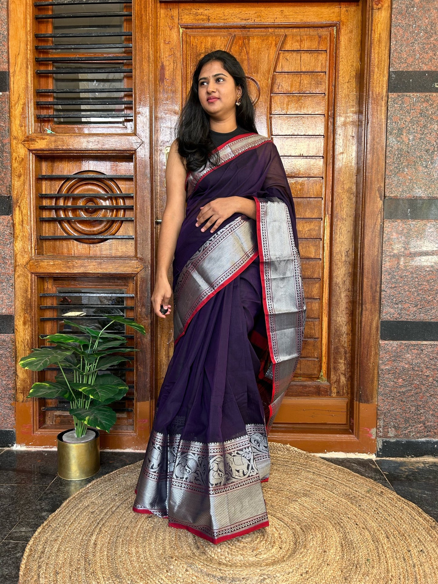 Purple Narayanpet saree.