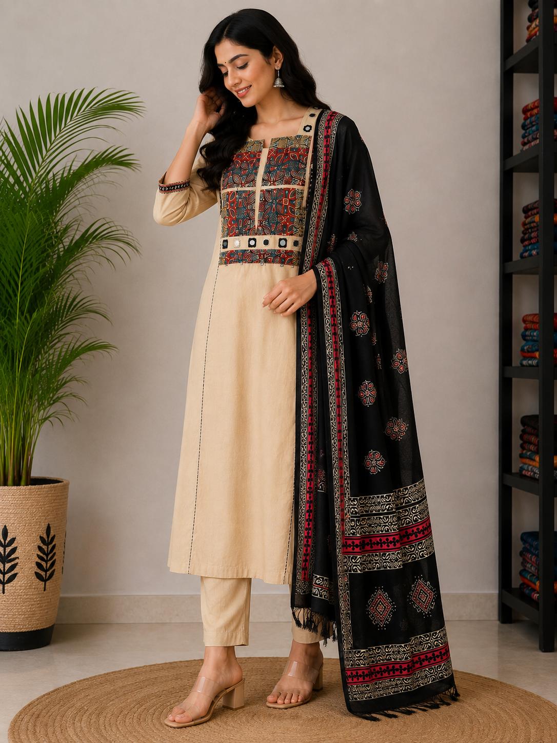 BIEGE GAMTHI COTTON SUIT