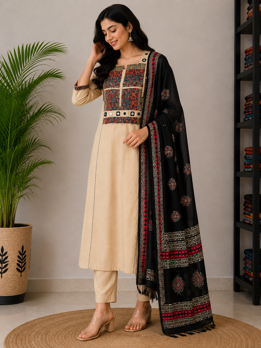 BIEGE GAMTHI COTTON SUIT