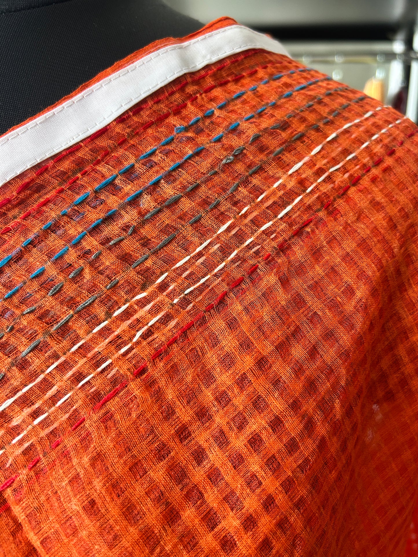 White katha embroidered kota