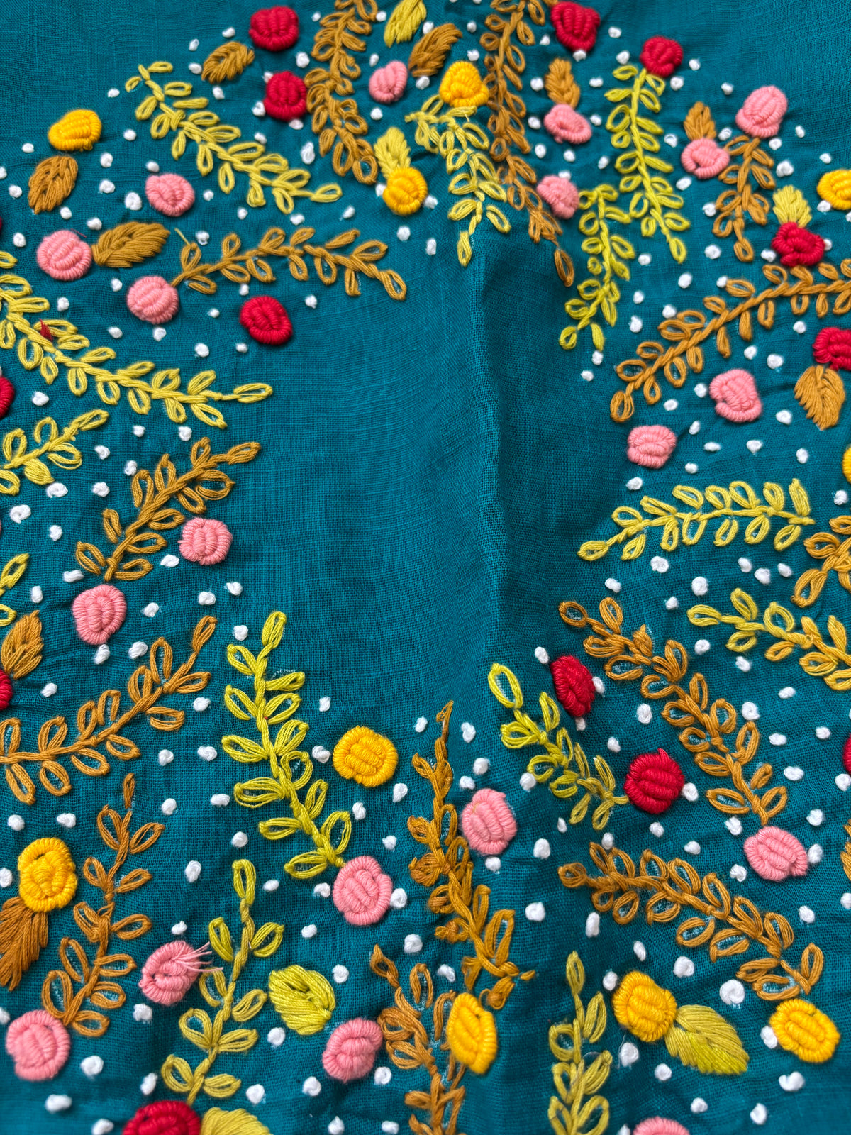 BLUE EMBROIDERED  BLOUSE