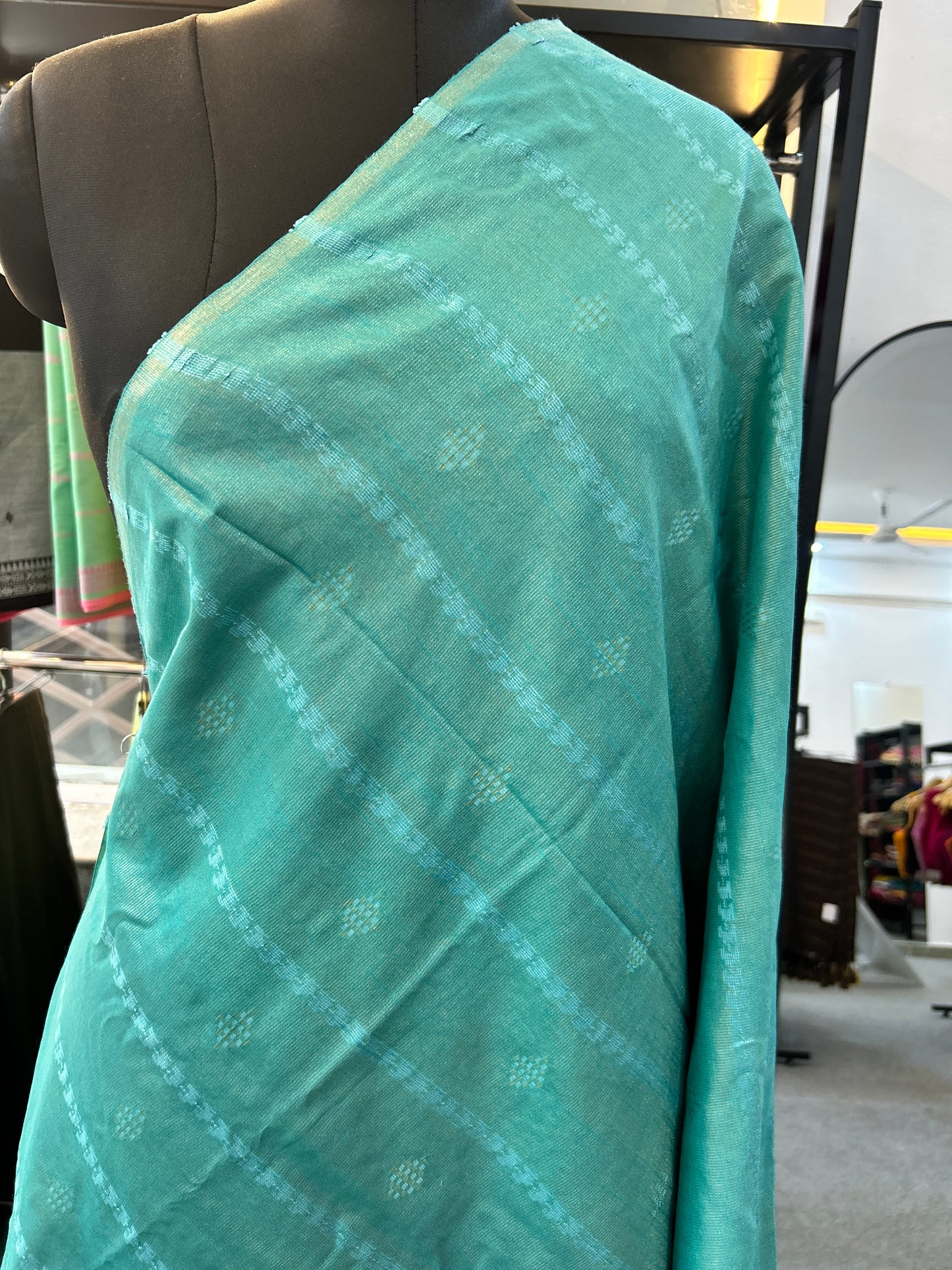 GREEN TISSUE SAREE