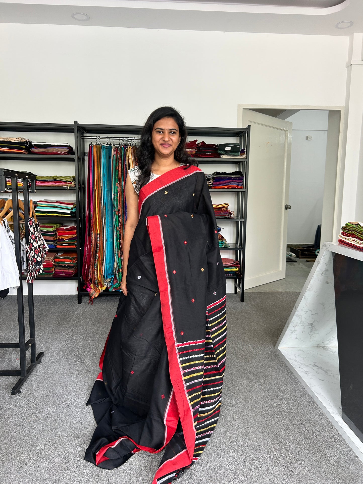 BLACK BEGAMPURI SAREE