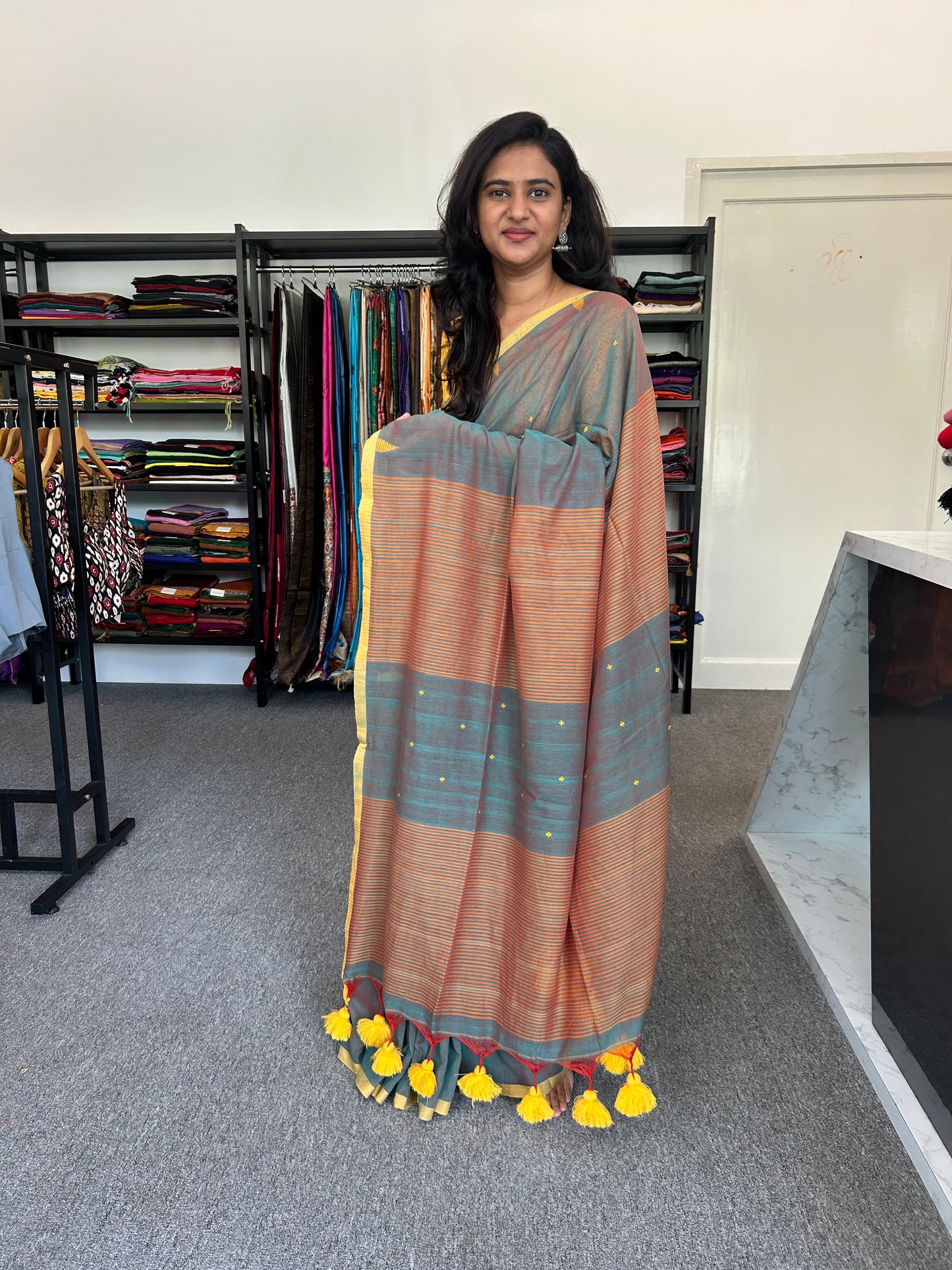 GREEN JAMDANI SAREE