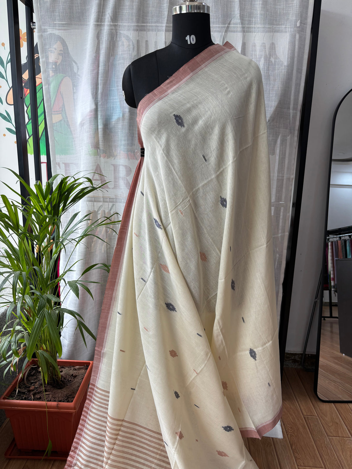 OFF WHITE JAMDANI SAREE