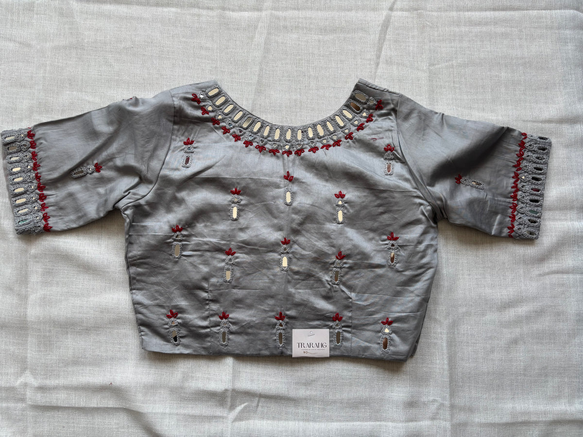 Grey Embroidered blouse
