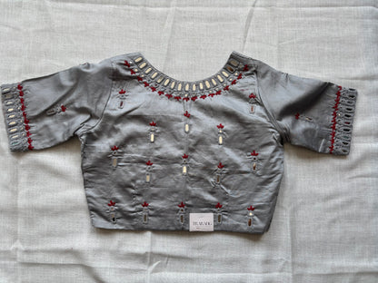Grey Embroidered blouse