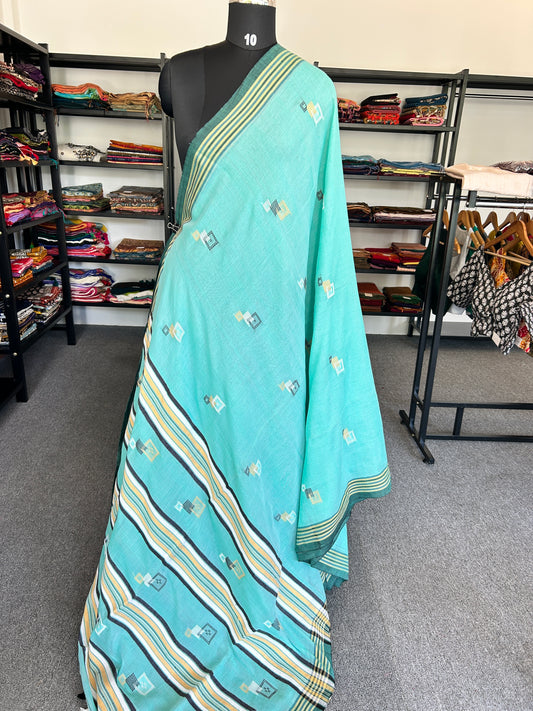 BLUE JAMDANI SAREE