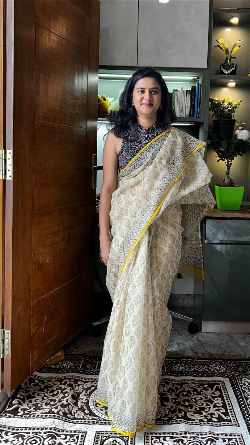 Beige kota saree