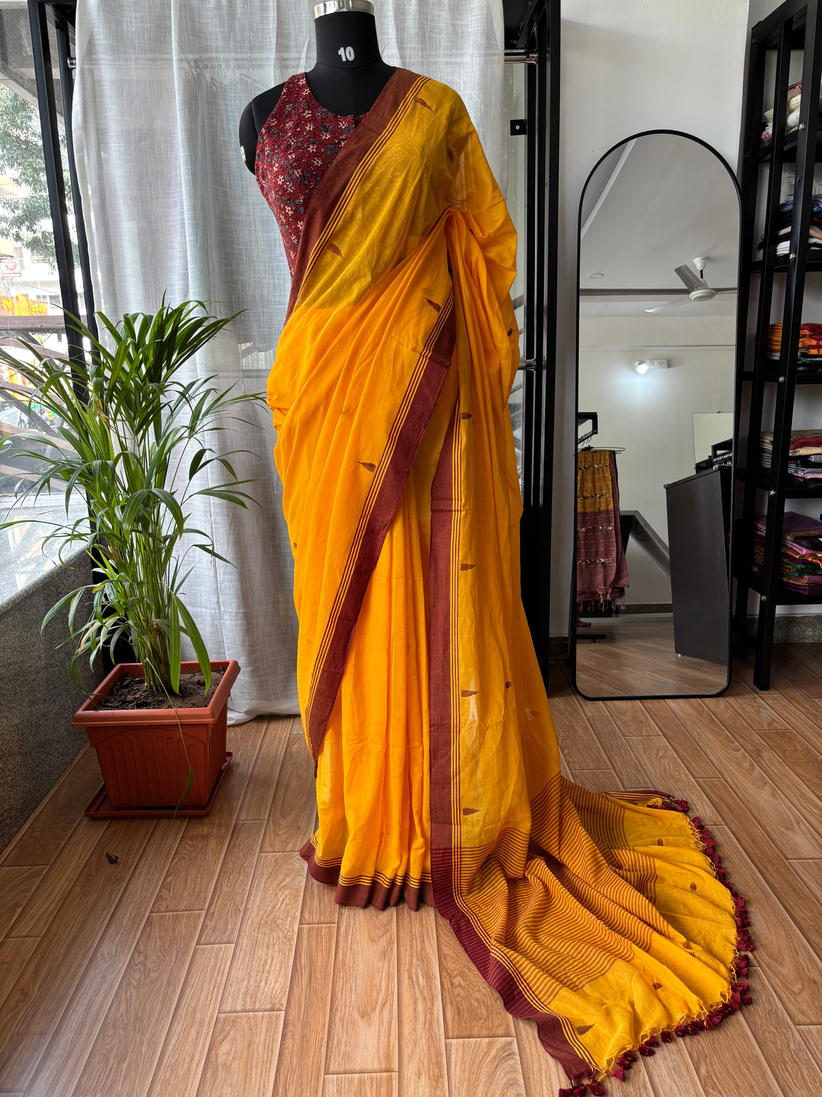 YELLOW JAMDANI SAREE