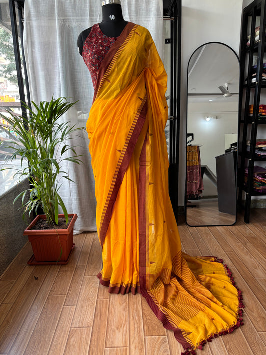 YELLOW JAMDANI SAREE