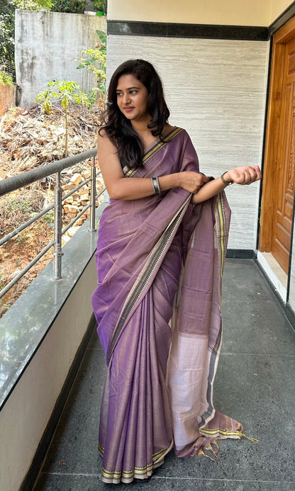 LAVENDER NARAYANPET SAREE