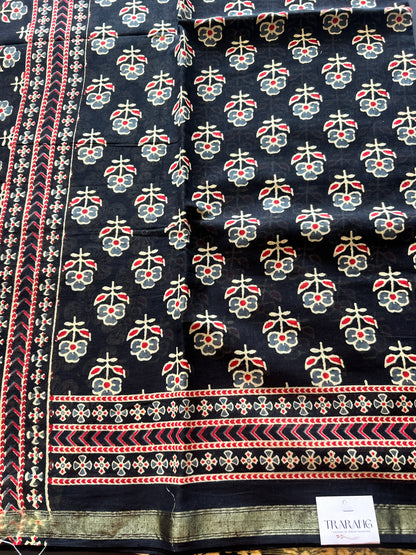 Black chanderi mul cotton