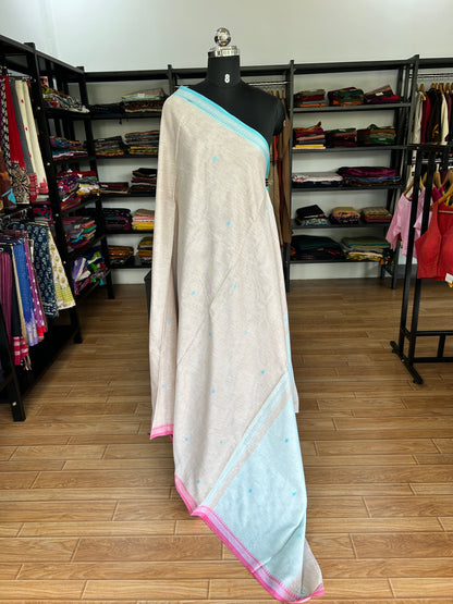 WHITE DHANIAKHALI SAREE