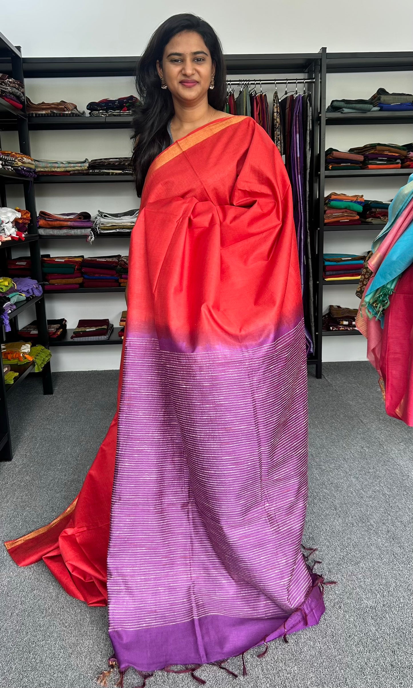 RED MYRA SAREE